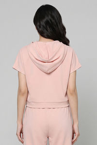 Zivame Athleisure Hooded Sweatshirt - Peachy Keen — thumbnail 3